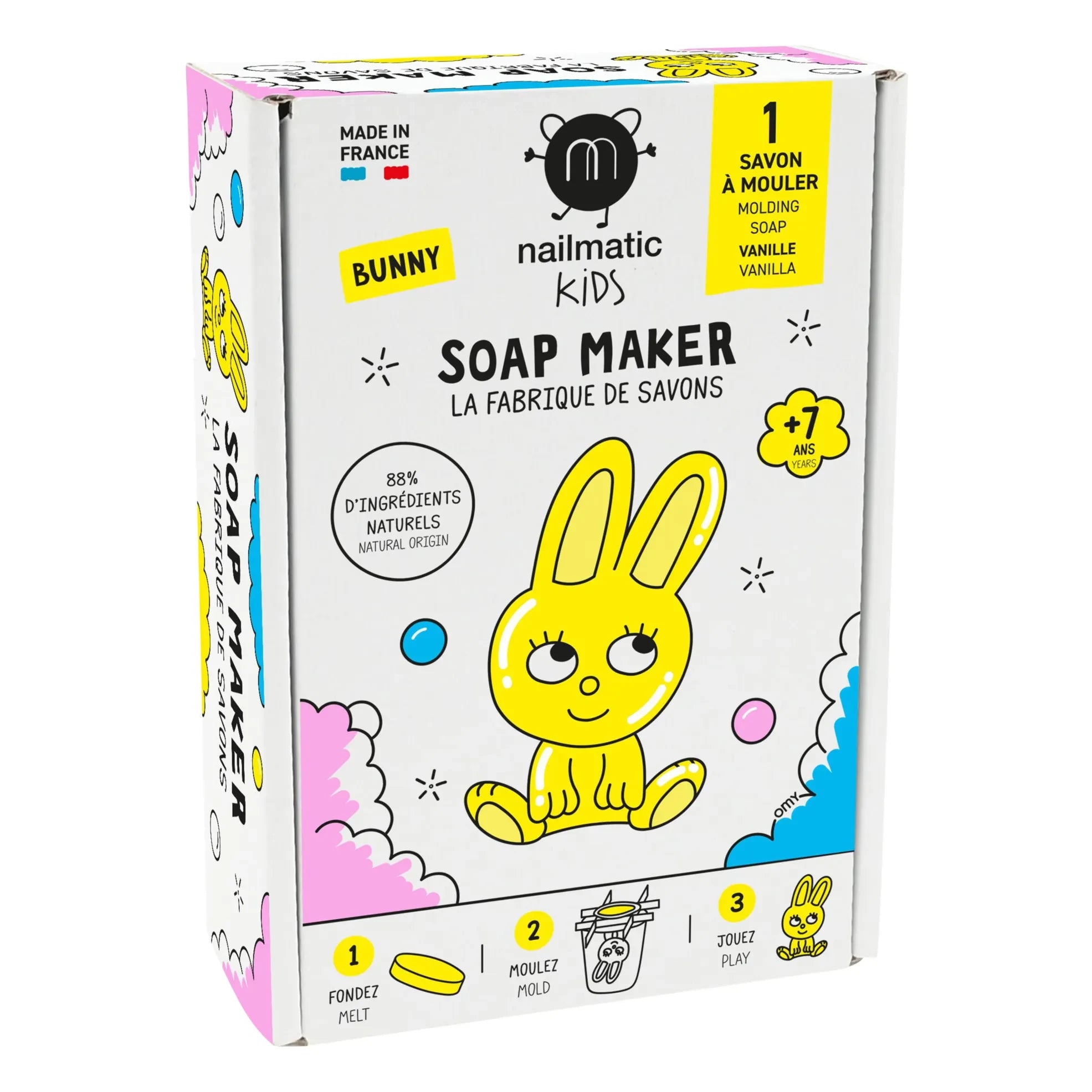 Nailmatic Kids - Kit para hacer jabones - Edición conejito - 1 jabón | Amarillo
