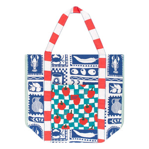 Favorite People - Bolso de tela Positano Tomatoes | Azul