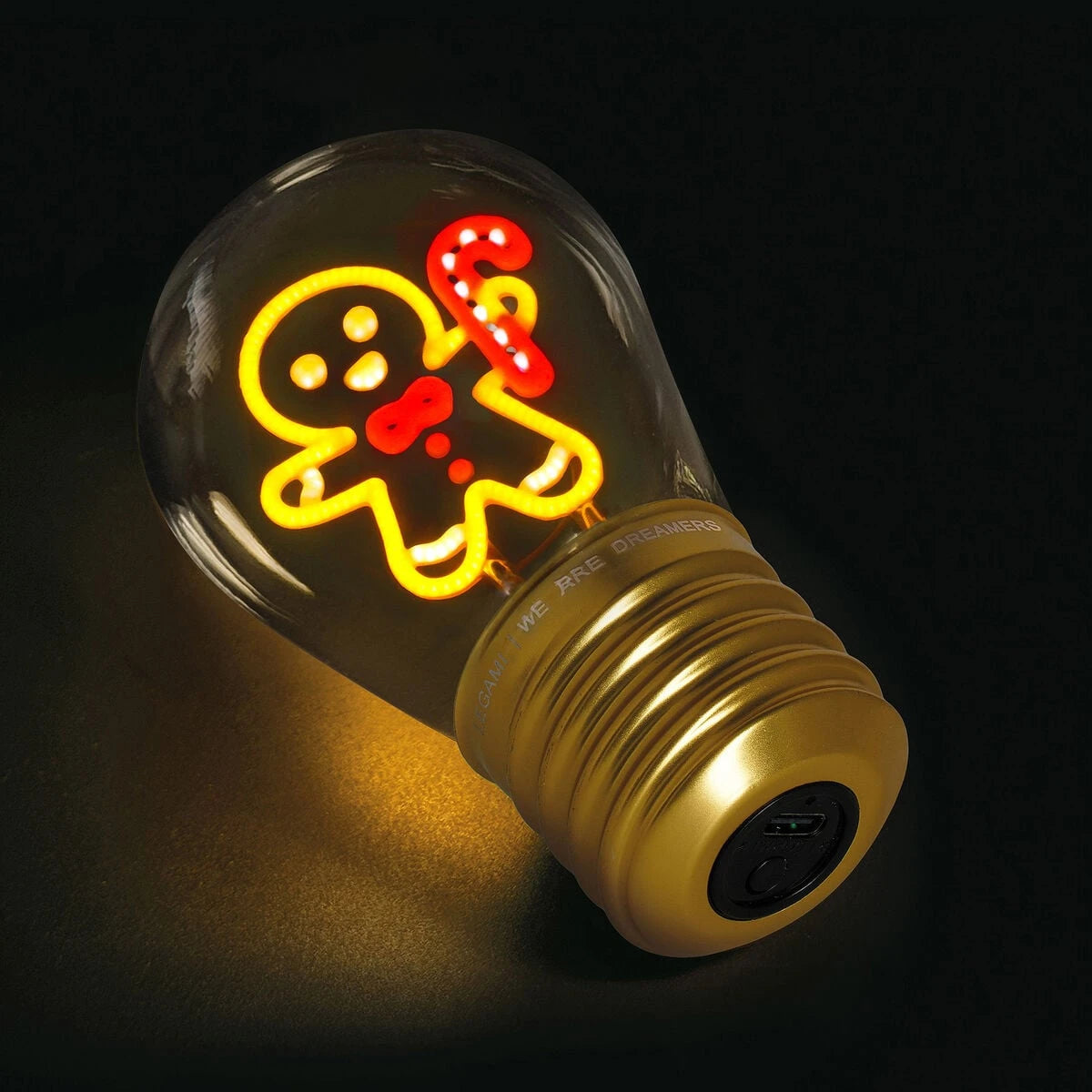 Legami - Lámpara de mesa con bombilla de jengibre Noel - Bulb Fiction