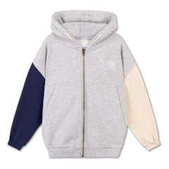 Repose AMS - Sudadera con cremallera tricolor de algodón orgánico | Gris