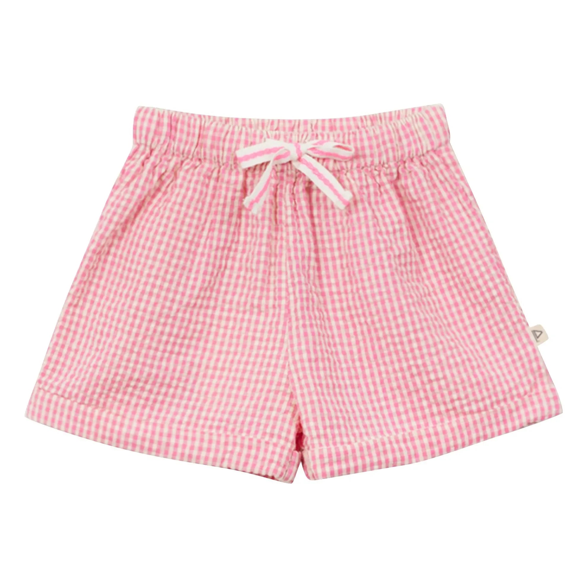 Arsène et Les Pipelettes - Pantalones Cortos de Bebé de Seersucker Vichy | Rosa