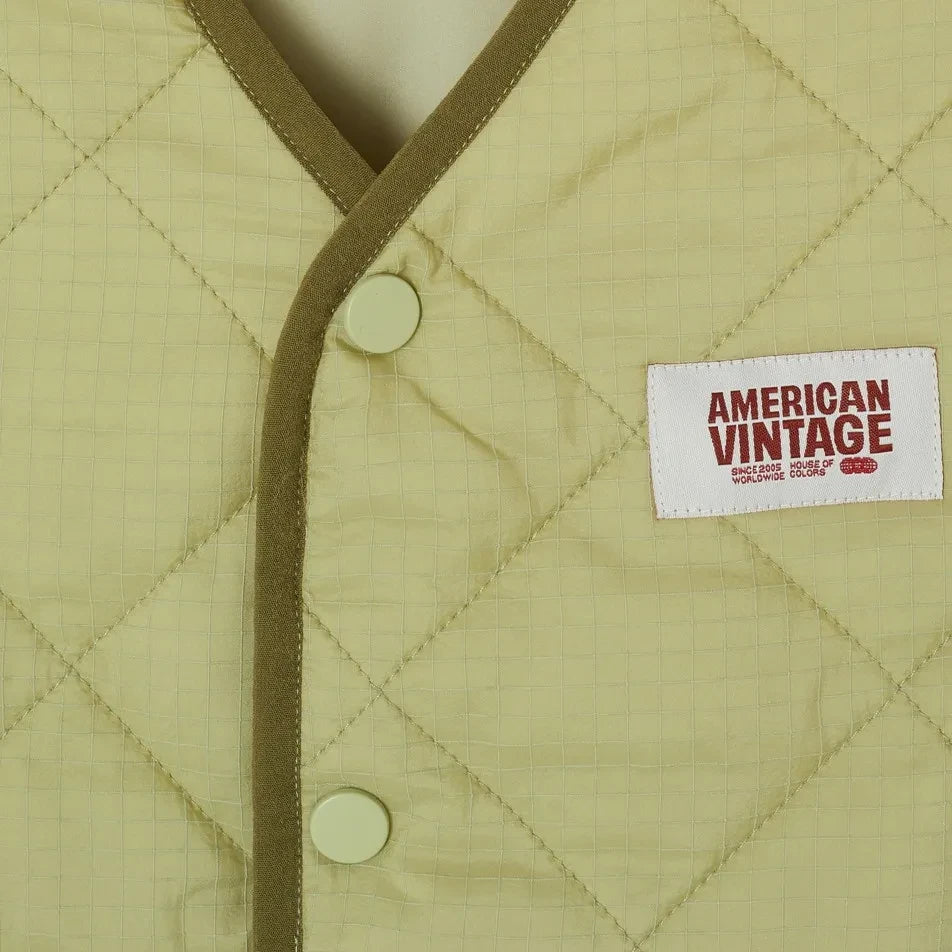American Vintage - Yupibam Chaleco sin espalda, hecho con fibras recicladas | Verde claro
