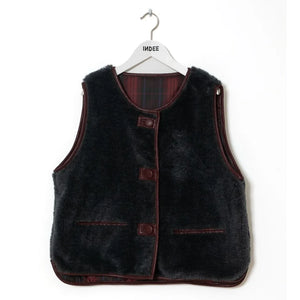 Indee - Chaleco de Piel Sintética Reversible Waregem | Marrón