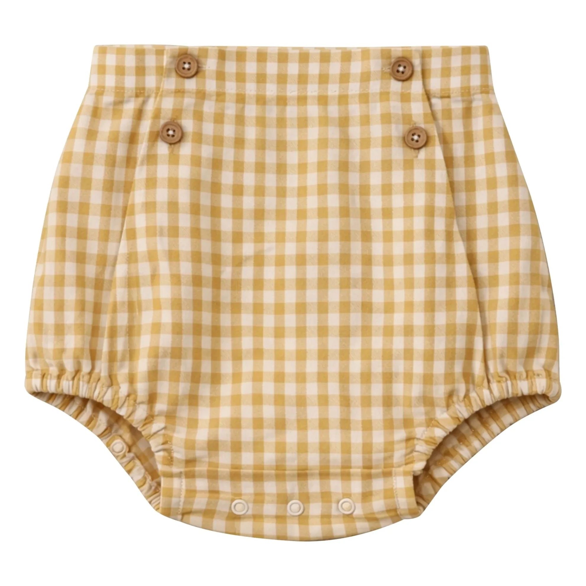 Lililotte - Cubrepañal Julien de Seersucker de Algodón Orgánico a Cuadros | Amarillo