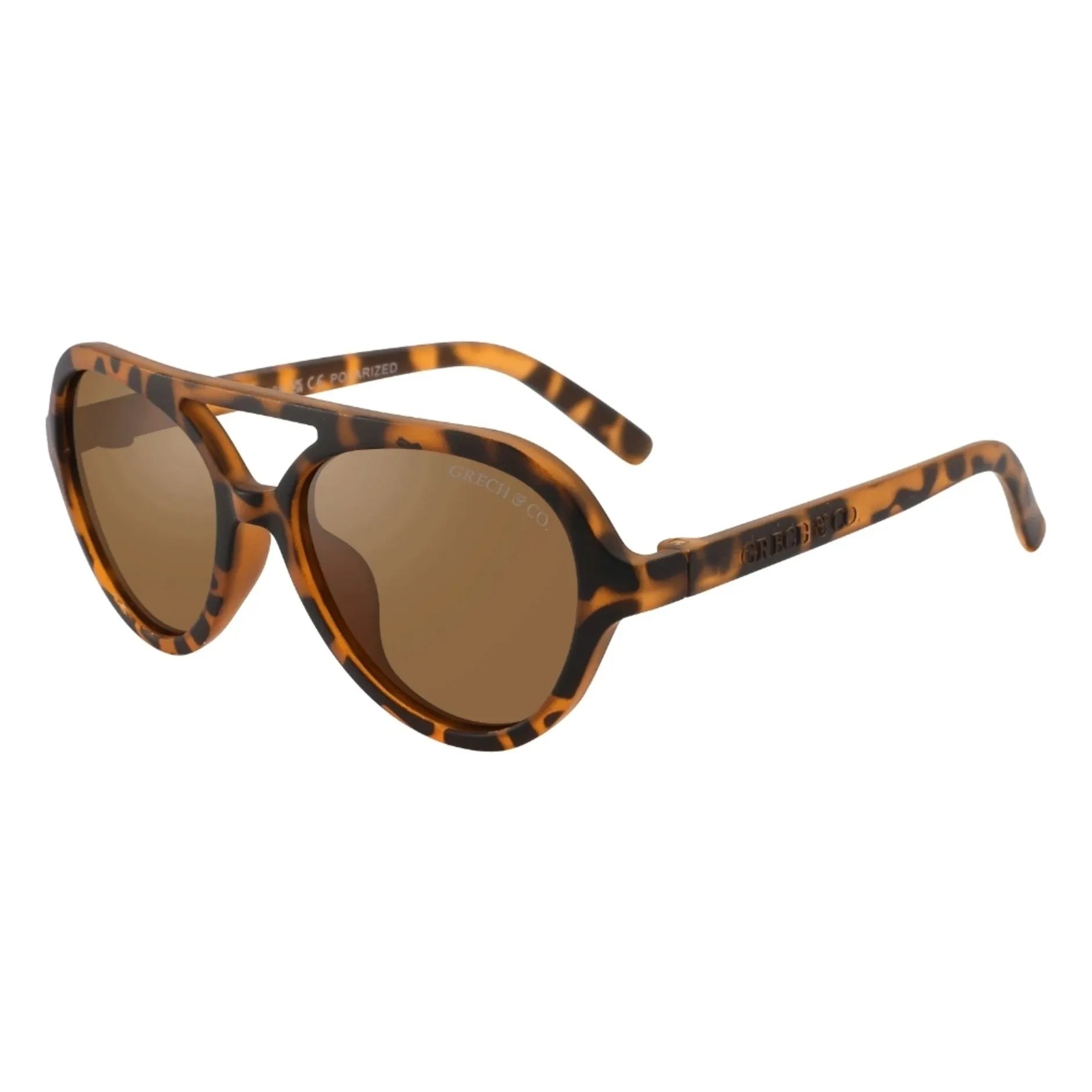 Grech & Co - Gafas de sol polarizadas Aviator Scales | Marrón