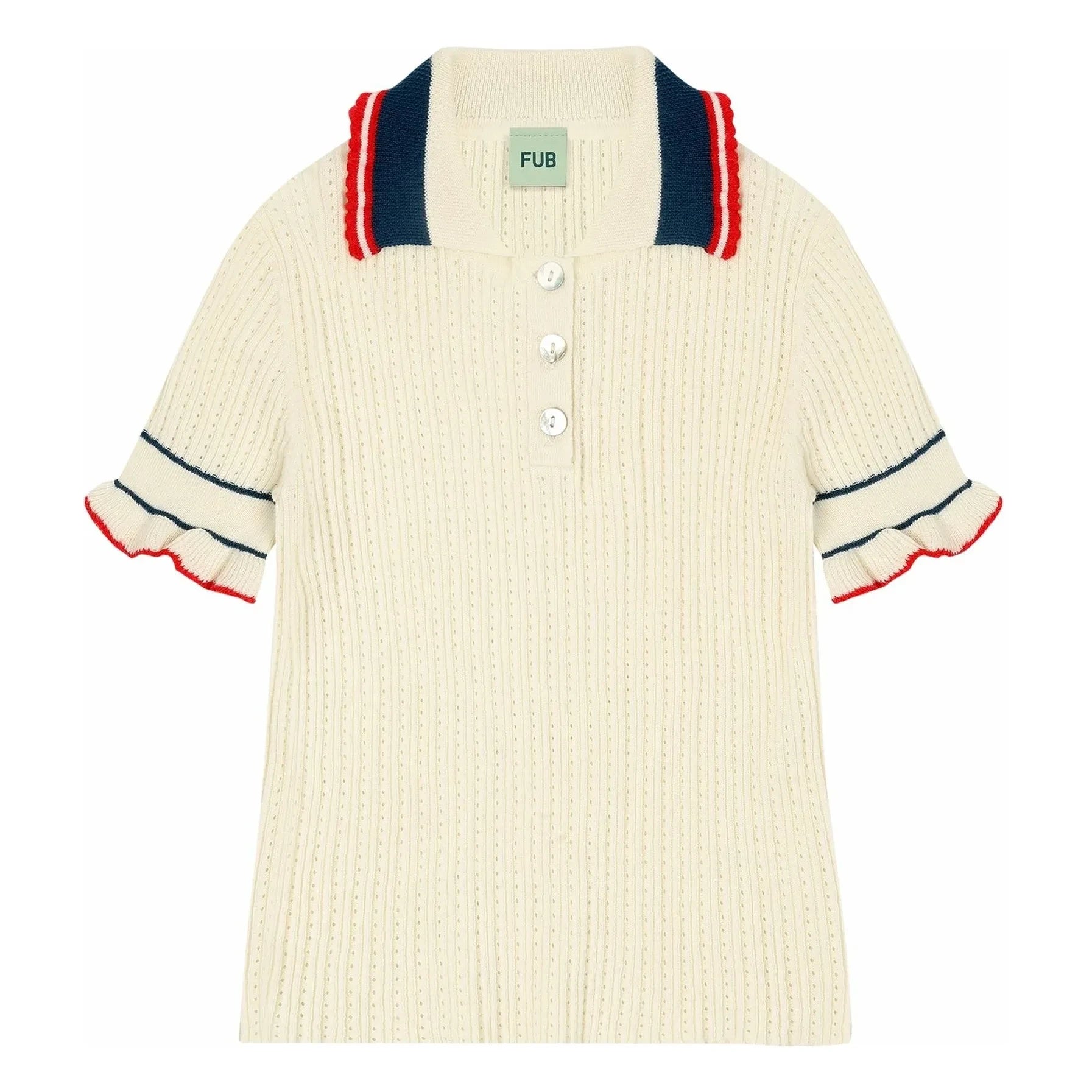 FUB - Polo Pointelle de punto de algodón orgánico | Crudo