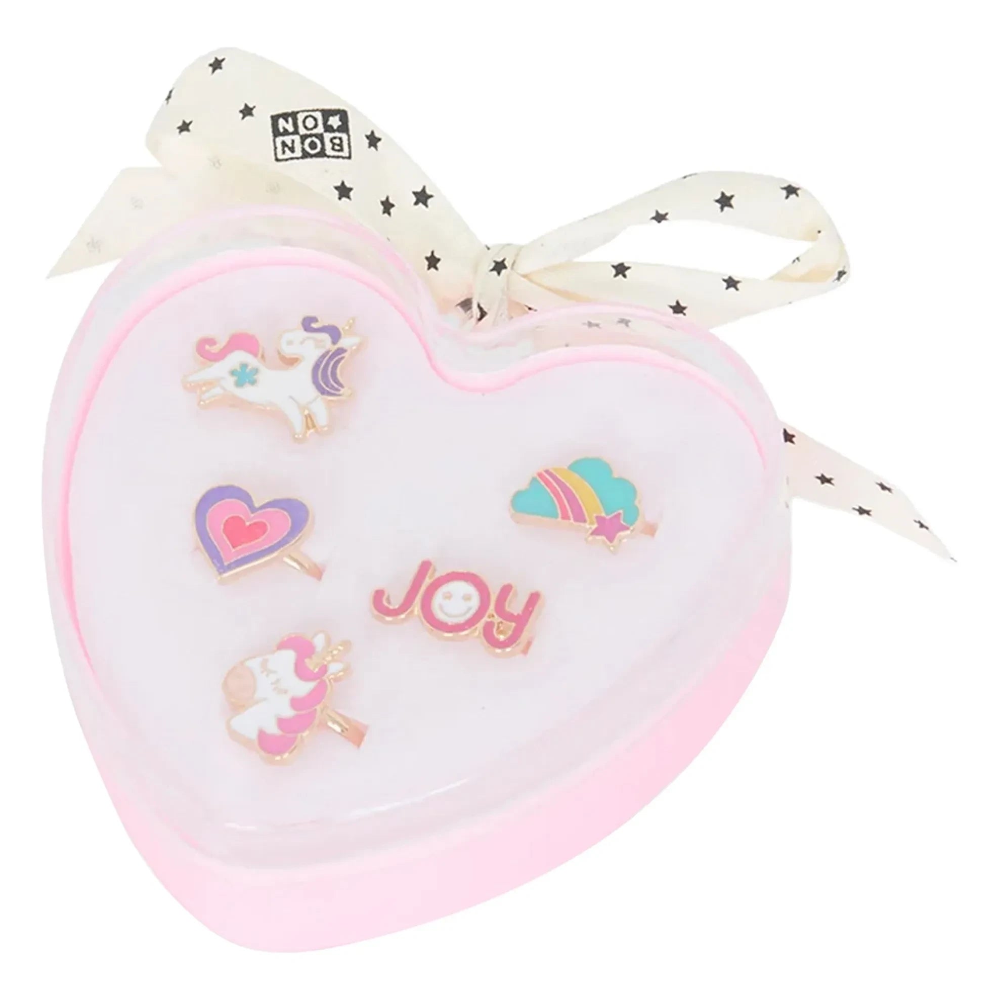 Bonton - Anillos de corazón de 5 unidades | Lila