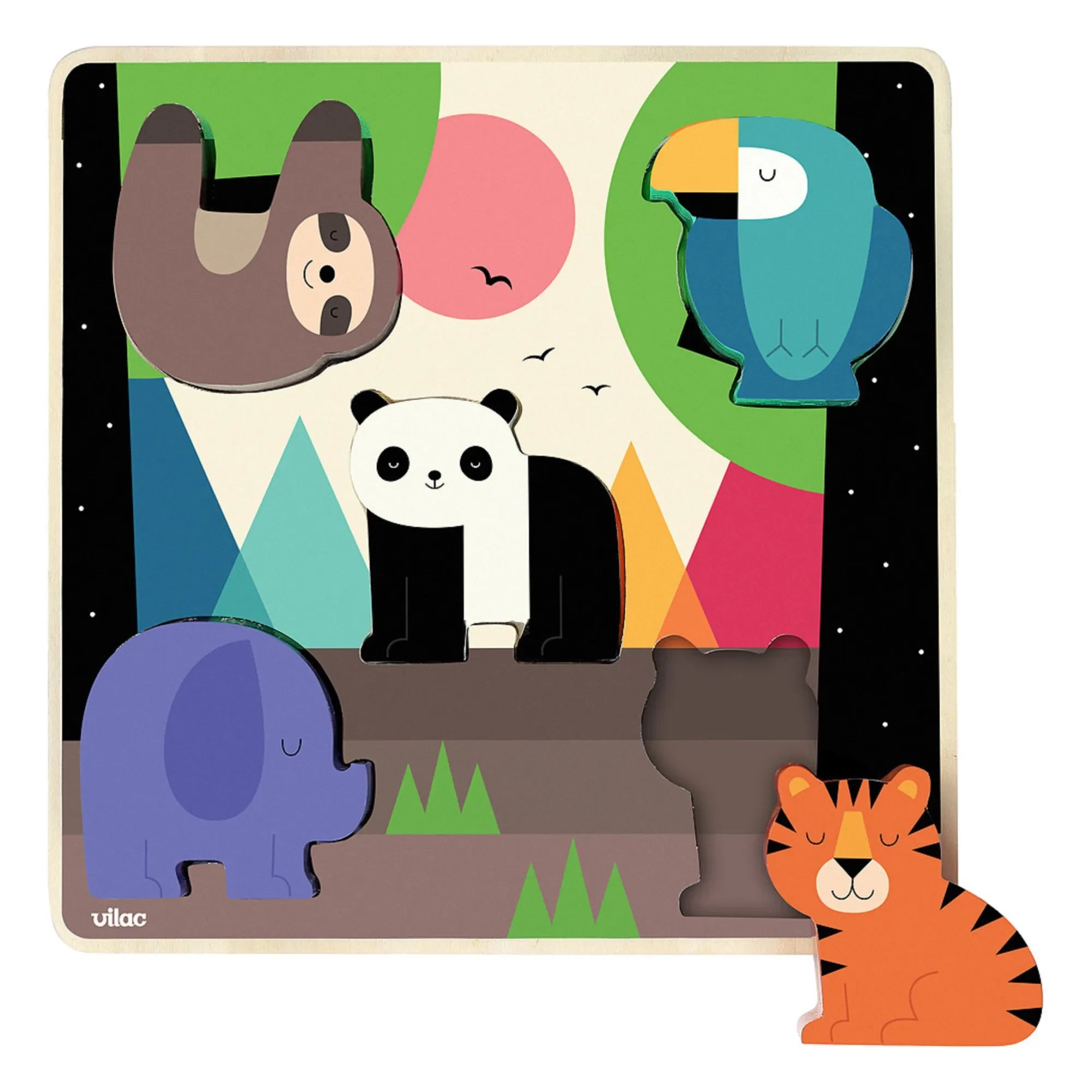 Vilac - Juego de emparejar formas auditivas de la selva