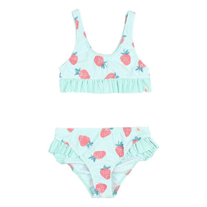 Búho - Bañador acanalado con volantes y estampado de fresas | Aqua
