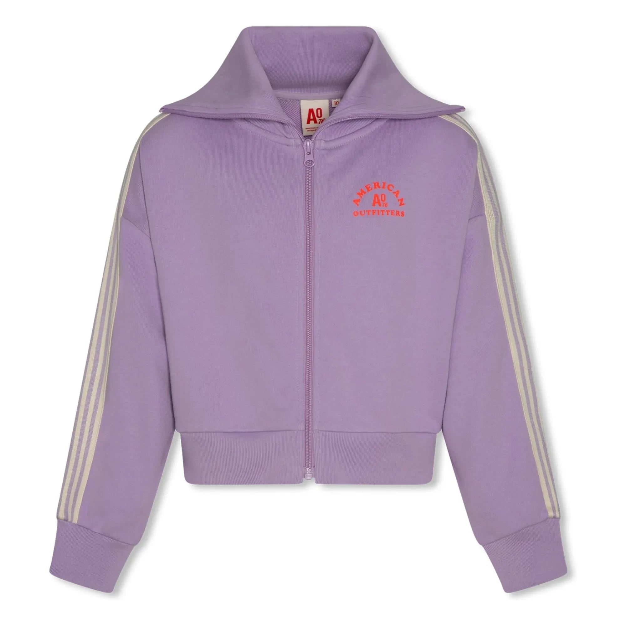 AO76 - Sudadera con cremallera de algodón reciclado Jane | Lila
