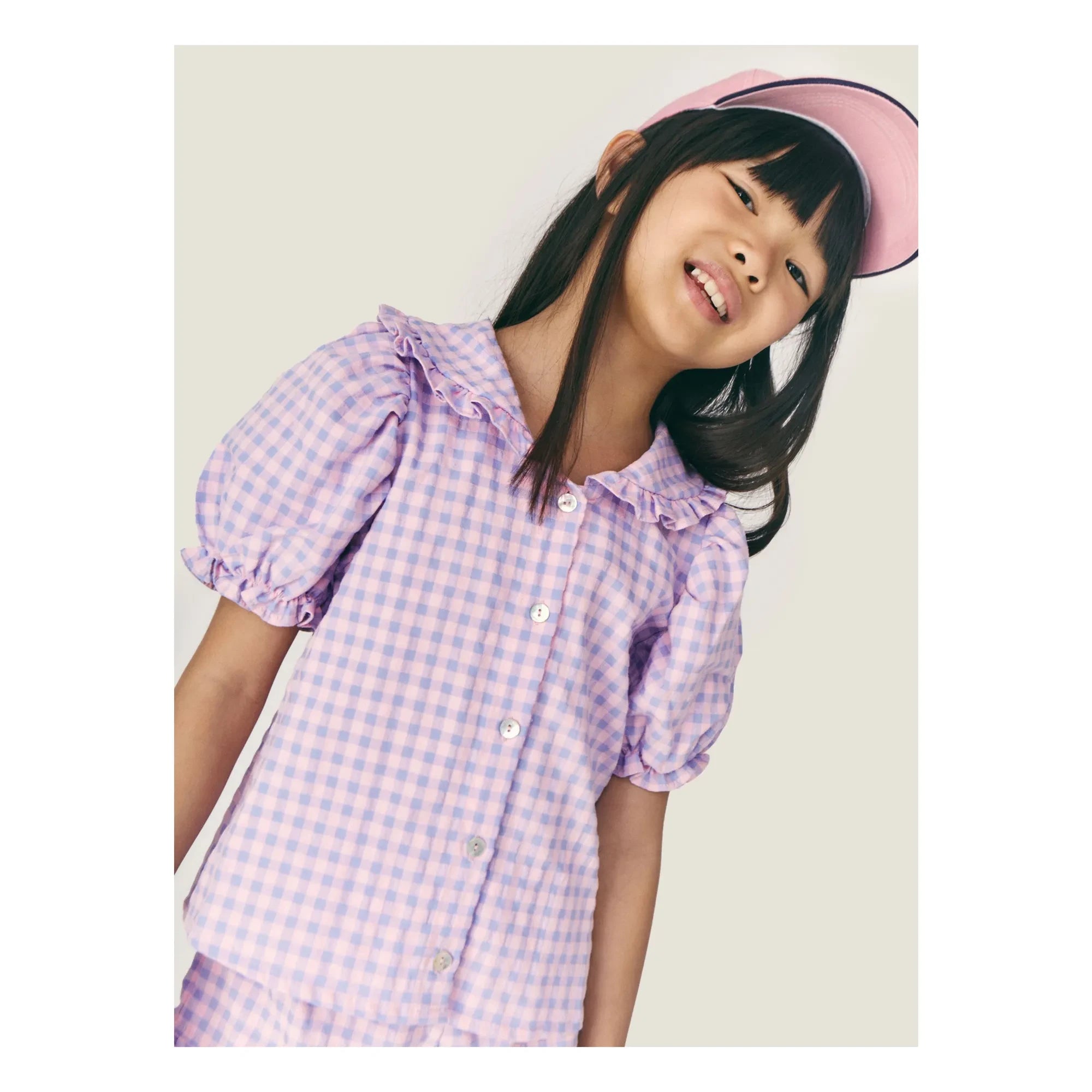Mipounet - Blusa Vichy Olie, Cuello Claudine | Lila