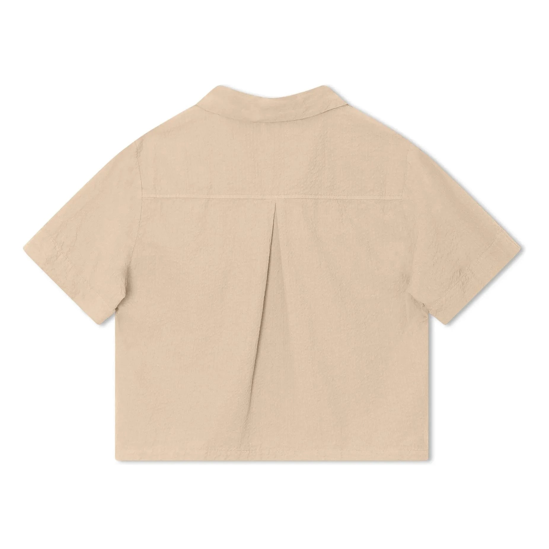 Matona - Camisa de algodón orgánico Seersucker arena