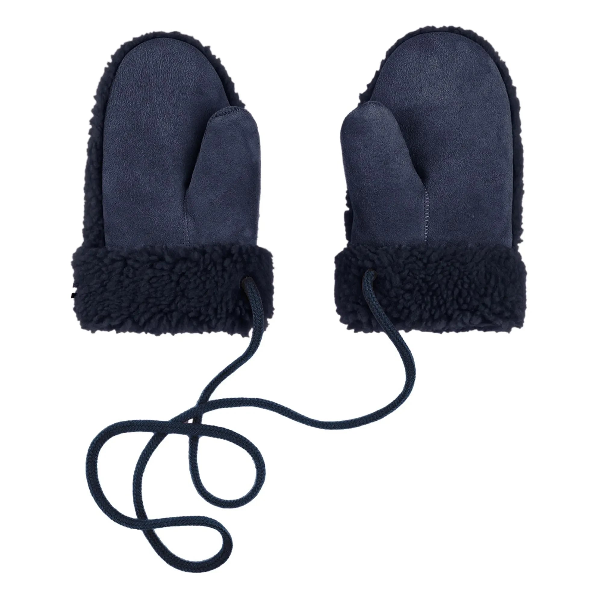 ILDA'S sheep - Guantes de Piel de Oveja de Cordero Teddy - Colección Infantil | Azul Marino