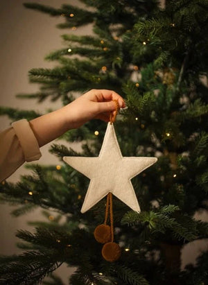 Muskhane - Adorno de Navidad Estrella de Fieltro | Ecru