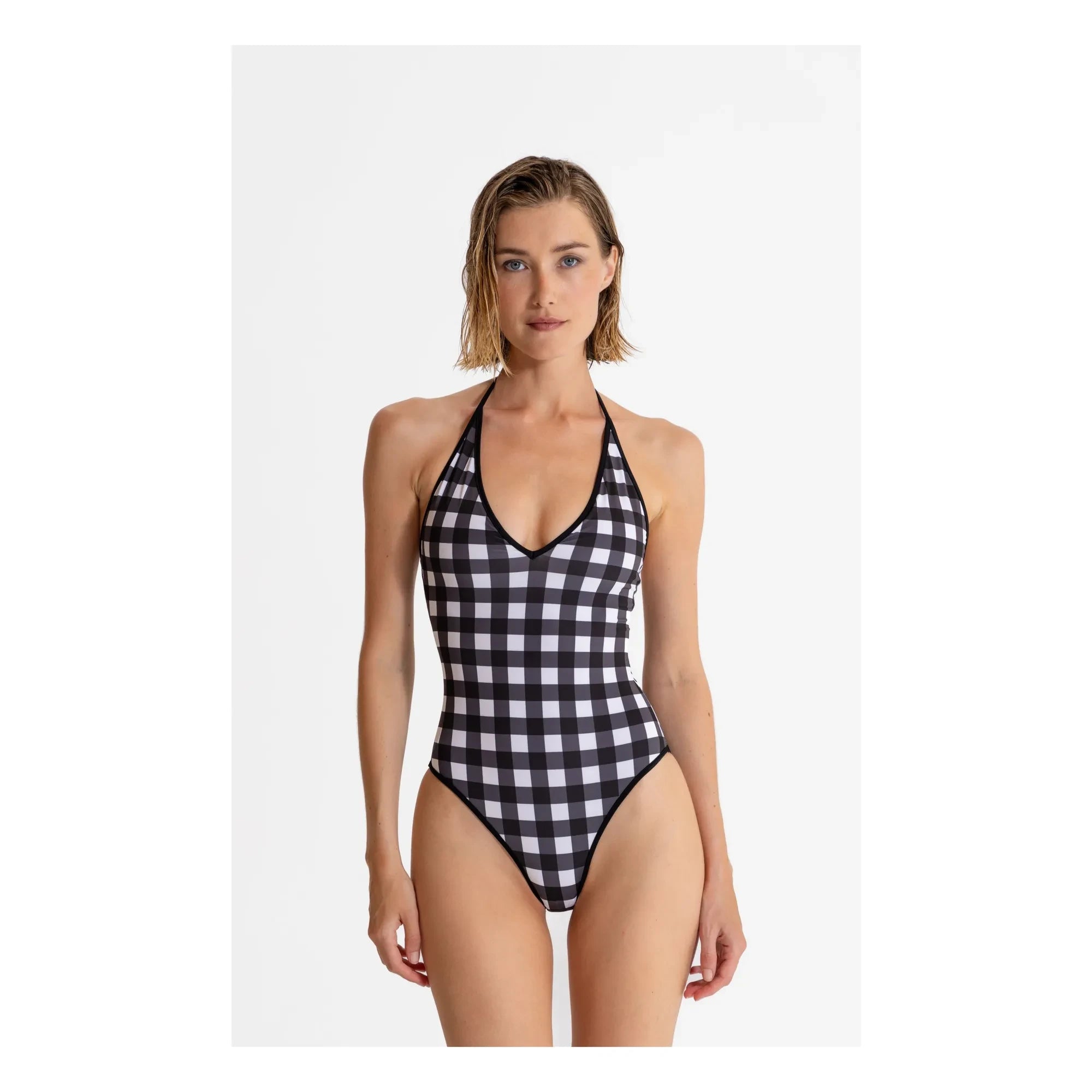 Mujer pequeña - Traje de baño a cuadros Kylie | Negro
