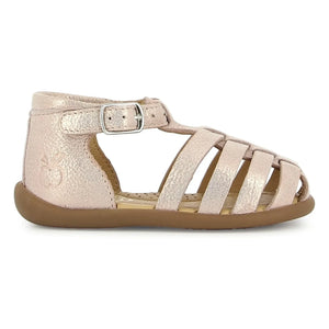 Pom d'Api - Sandalias metalizadas con tira de tobillo | Rosa palo