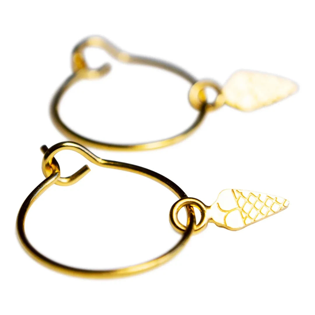Adorabili - Pendientes pequeños de aro helado | Oro