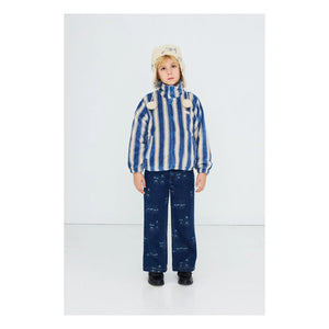Tinycottons - Chaqueta polar a rayas | Azul petróleo