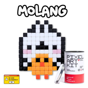 Pixel Corner - Pixel Art Kiti - Molang & Friend | Beyaz