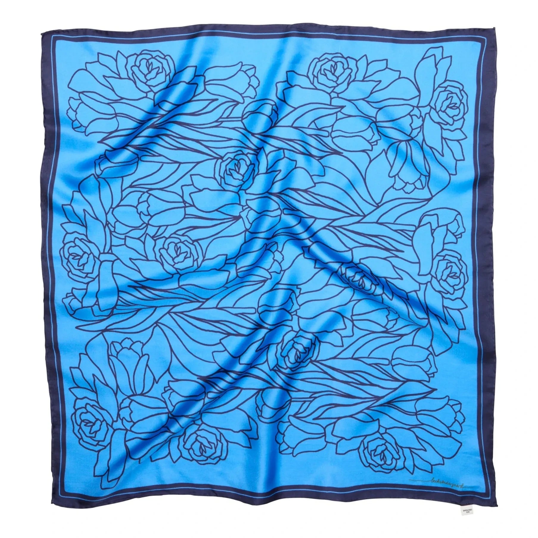 Becksöndergaard - Pañuelo de seda Stencia Tulip | Azul