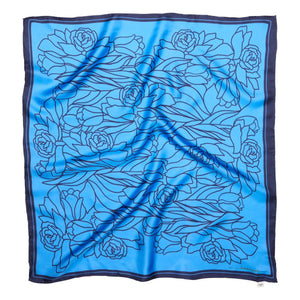 Becksöndergaard - Pañuelo de seda Stencia Tulip | Azul