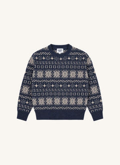 Hundred Pieces - Suéter de Merino Jacquard Mika | Gris azul