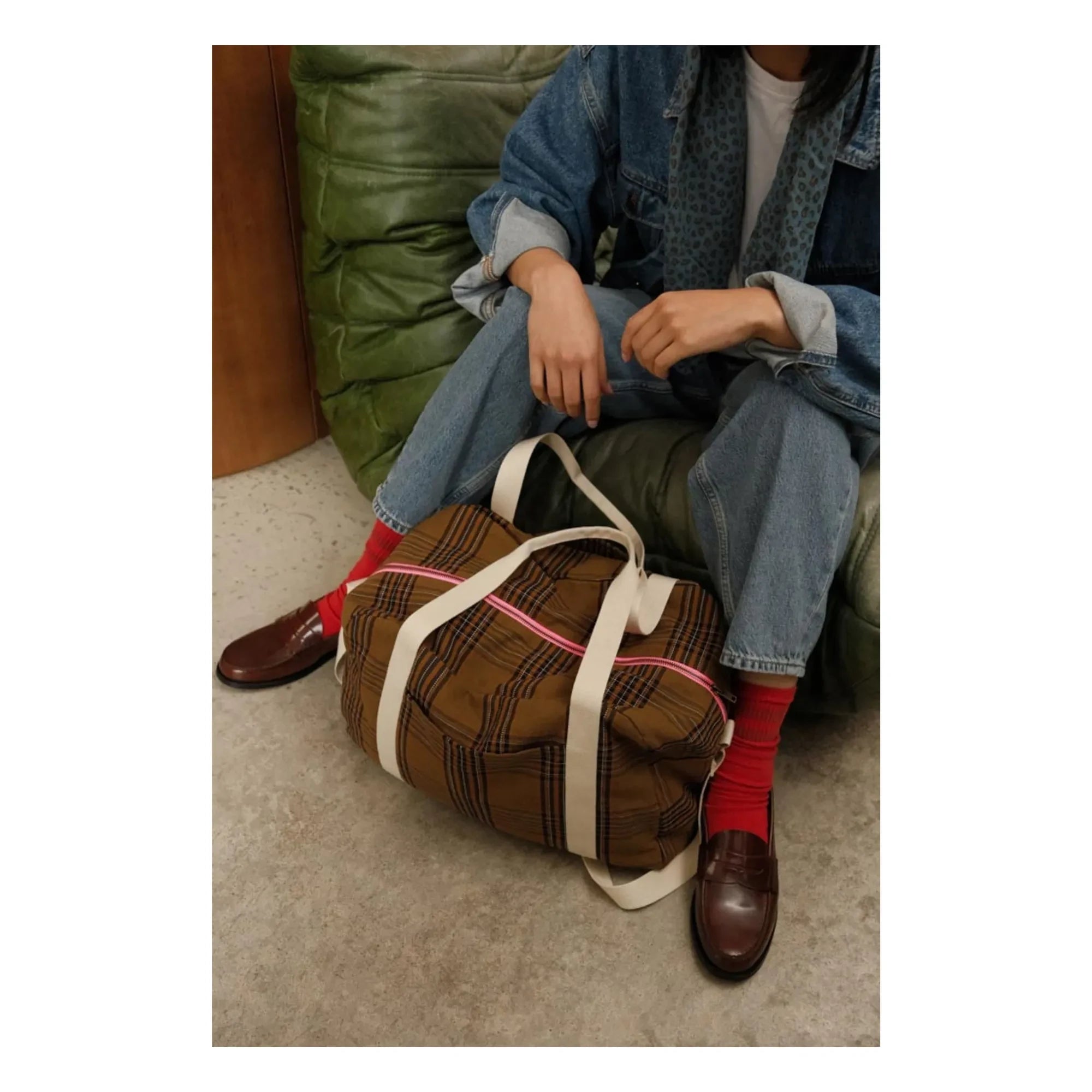 Rose in April - Bolso de maternidad Raphaël Tartan | Marrón