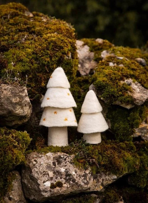 Muskhane - Árboles de Navidad de Fieltro - Set de 2 | Ecru