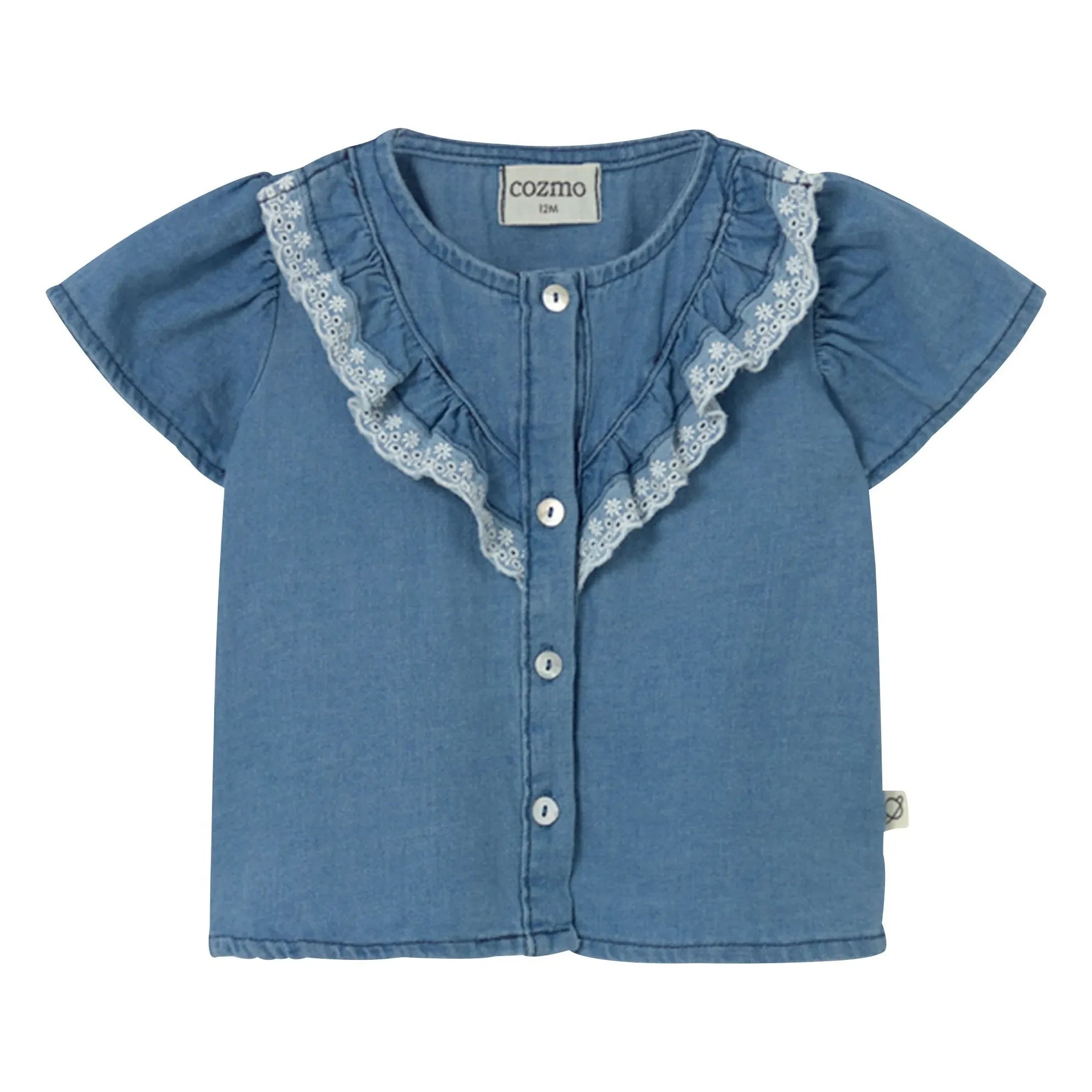 Cozmo - Blusa vaquera con volantes Malva