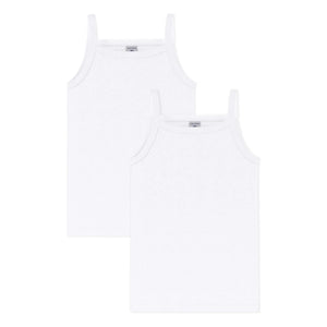 Petit Bateau - Lote 2 Camisetas de tirantes lisas | Blanco