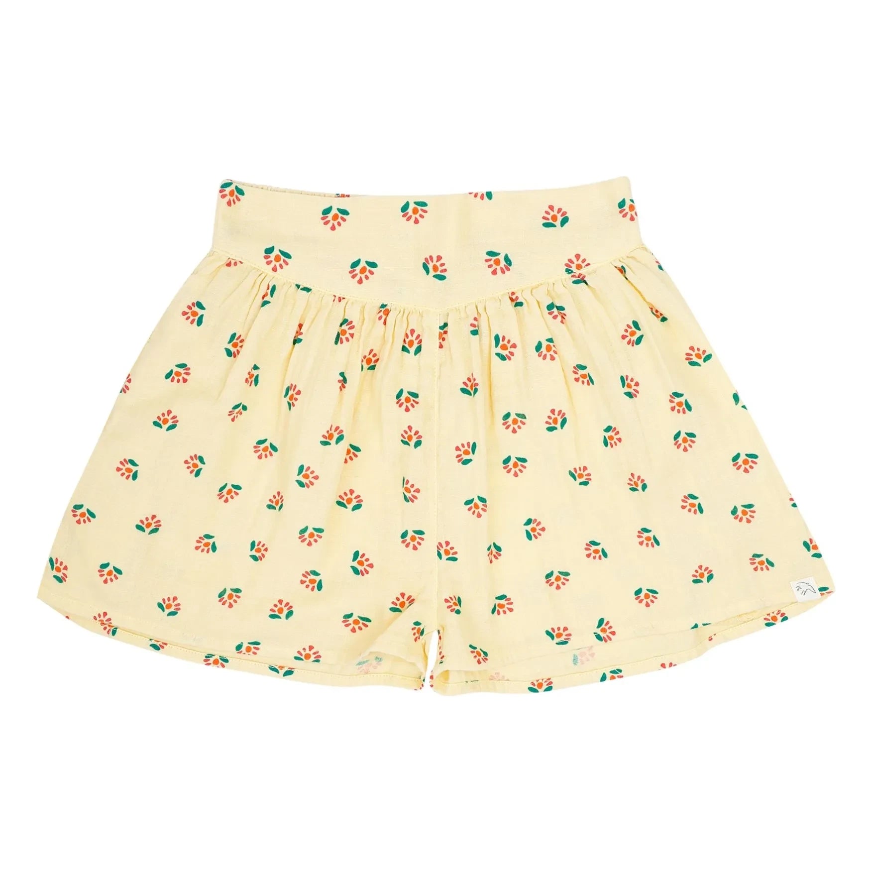 Jenest - Shorts de Verano de Algodón Orgánico con Estampado Floral | Amarillo Pálido