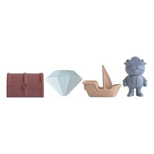 Mushie - Juguetes de baño pirata - Set de 4 | Azul
