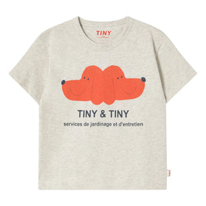 Tinycottons - Camiseta de algodón orgánico Tiny & Tiny Dogs | Beige jaspeado