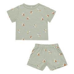 Rylee + Cru - Set de camiseta y pantalón corto con globos | Salvia