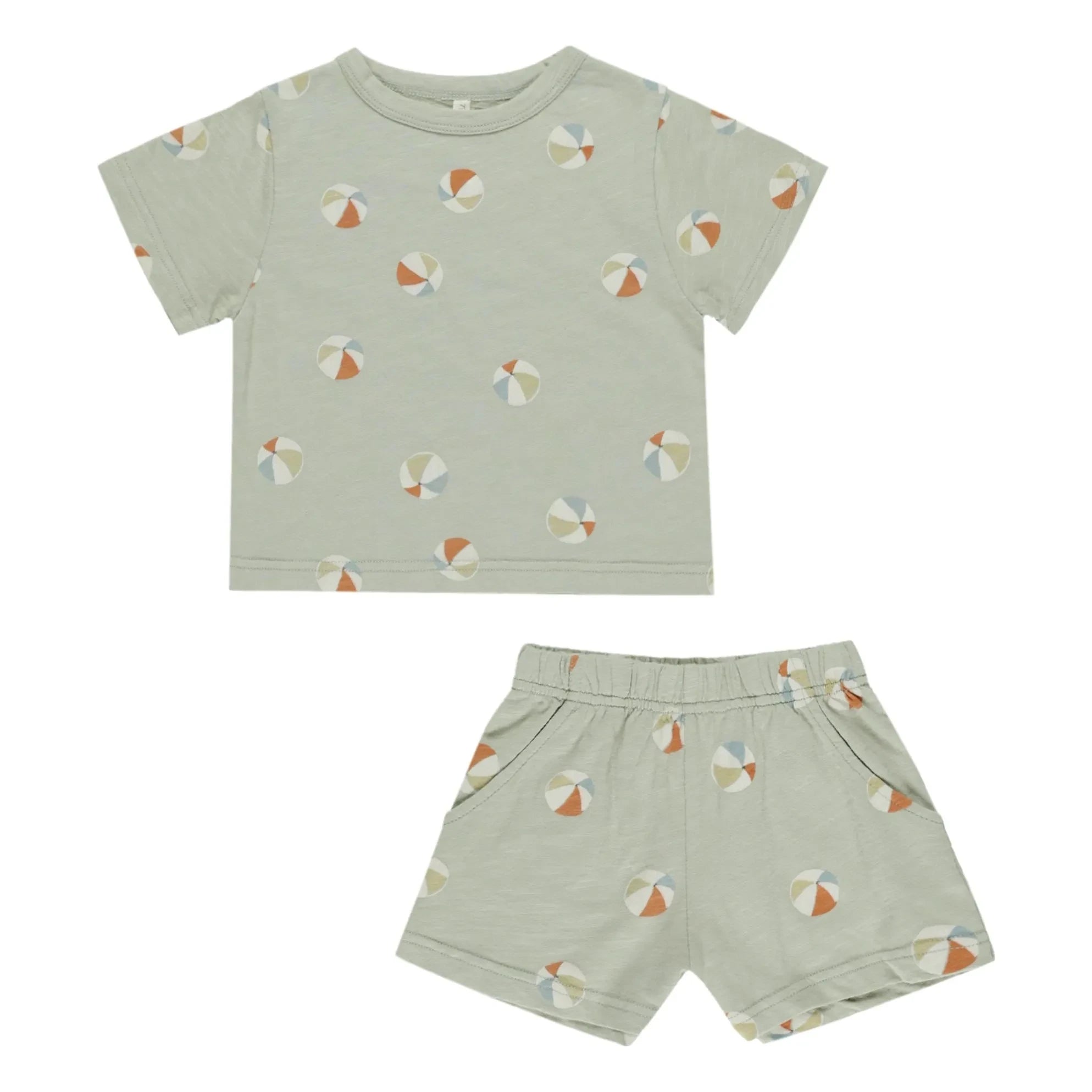 Rylee + Cru - Set de camiseta y pantalón corto con globos | Salvia