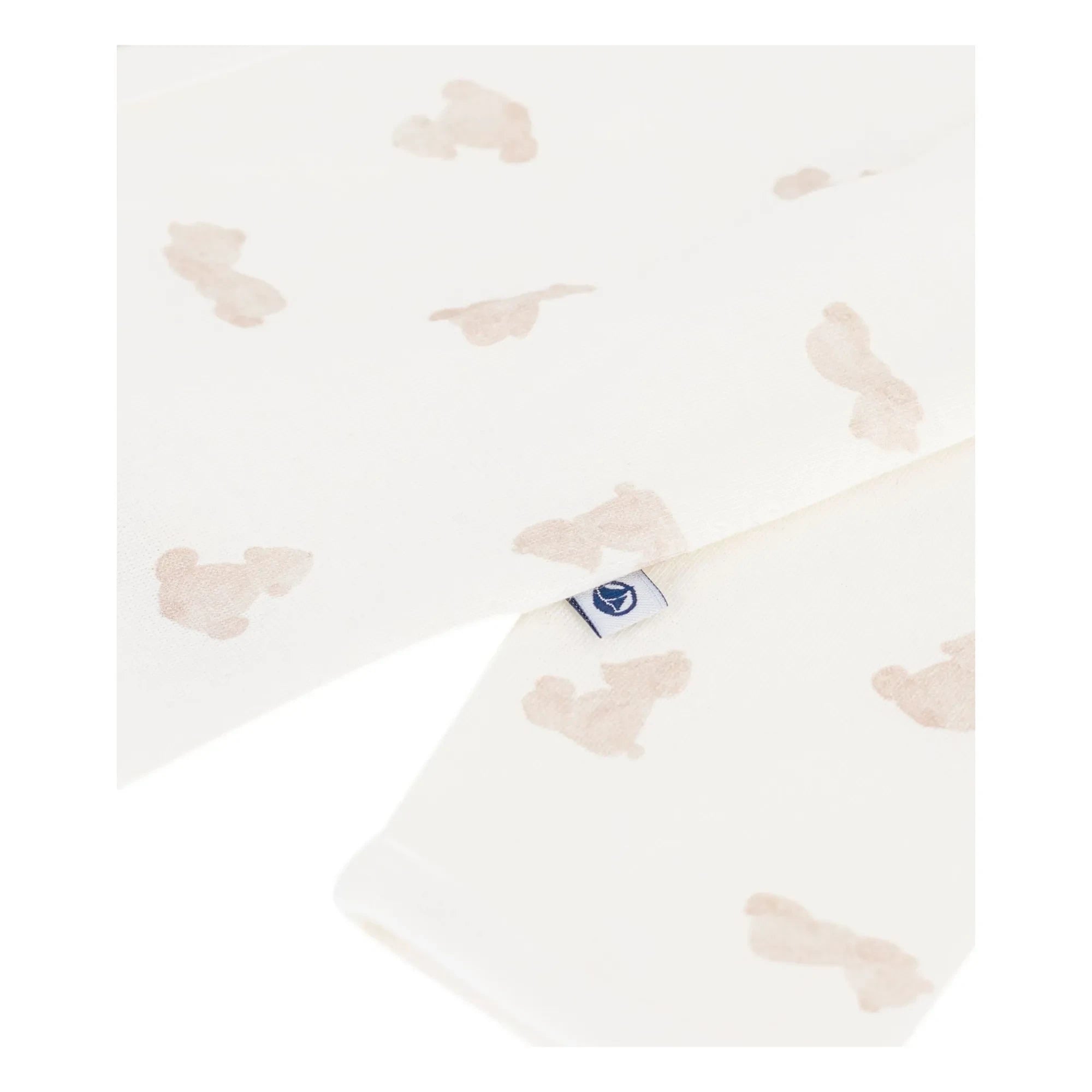 Petit Bateau - Pijama de oso de peluche Tubic de algodón orgánico Sleep Well | Blanco