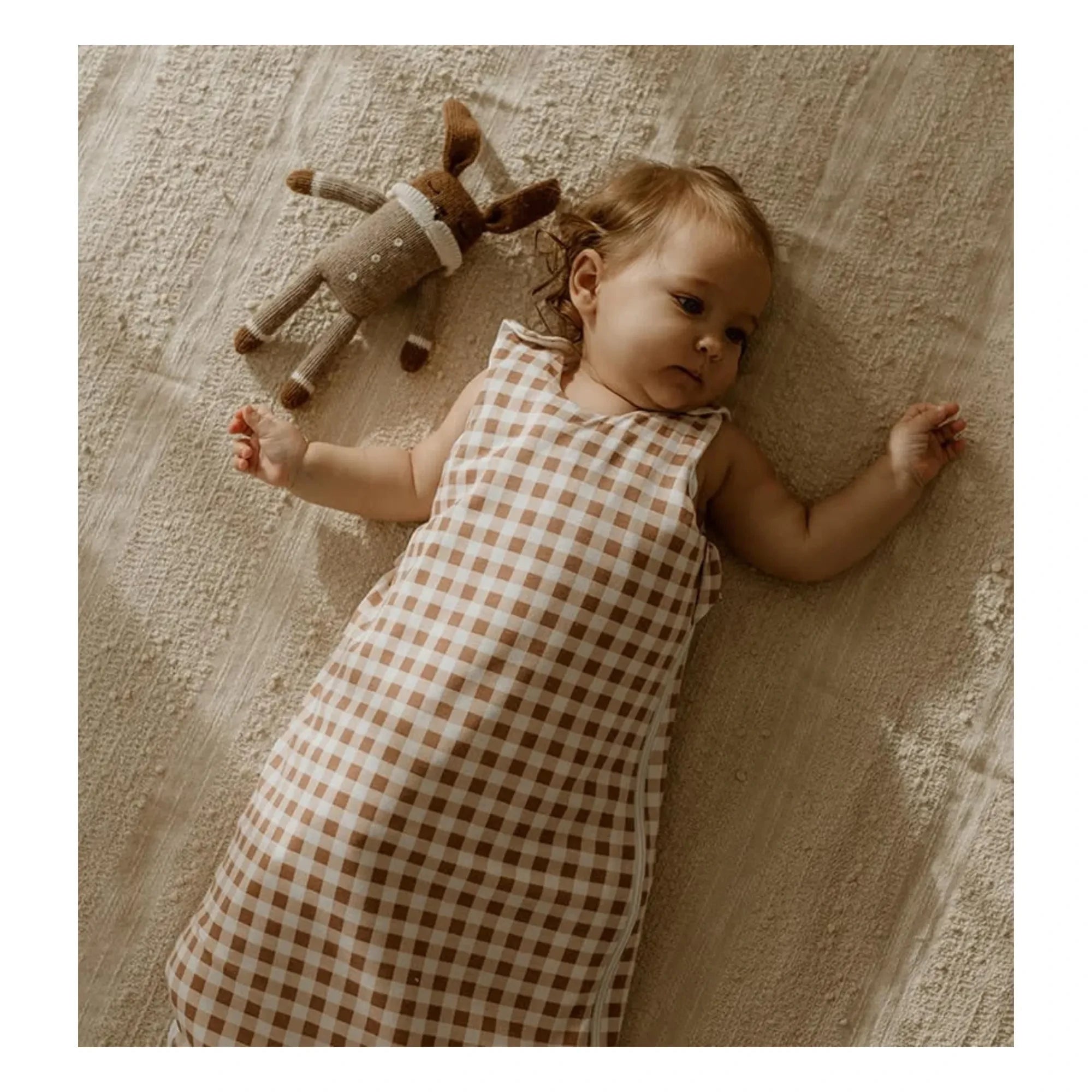 Saco de dormir reversible multitemporada Les Petites Billes - Vichy | Terracota