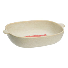 Madam Stoltz - Fuente de horno de pescado de piedra en polvo | Beige
