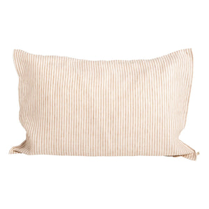 Gabrielle Paris - Funda de almohada de lino lavado a rayas | Marrón