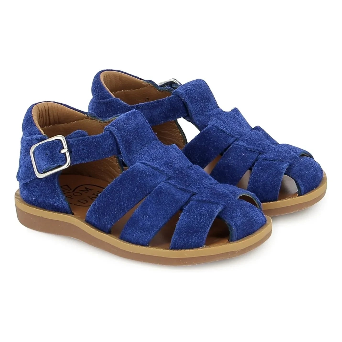 Pom d'Api - Sandalias de terciopelo Poppy Daddy | Azul eléctrico