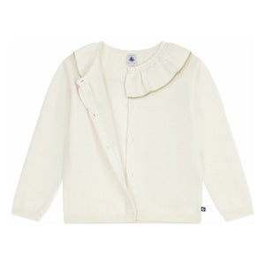 Petit Bateau - Chaleco con cuello de lana brillante | Crudo