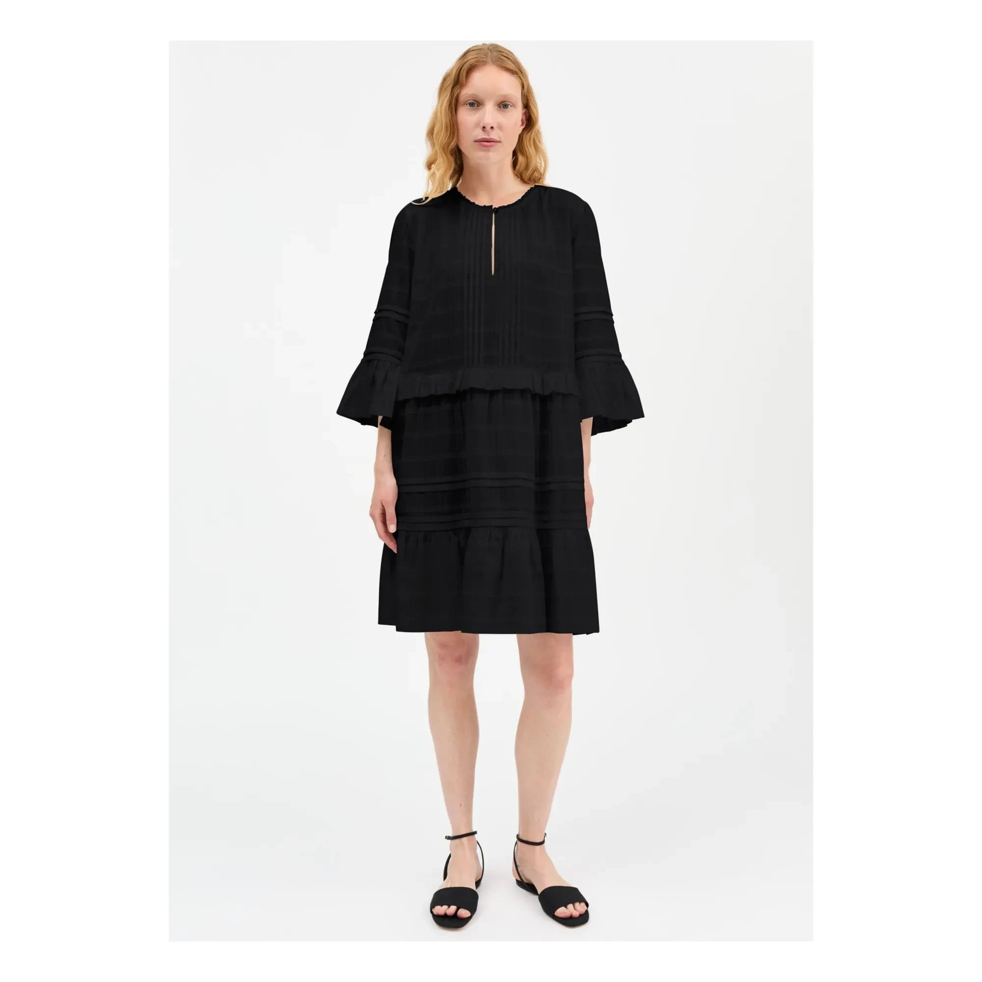 Skall Studio - Vestido de algodón Fiore | Negro