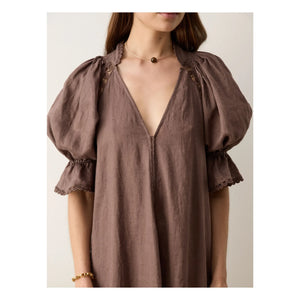 Boteh - Vestido de lino Myra | Mocha