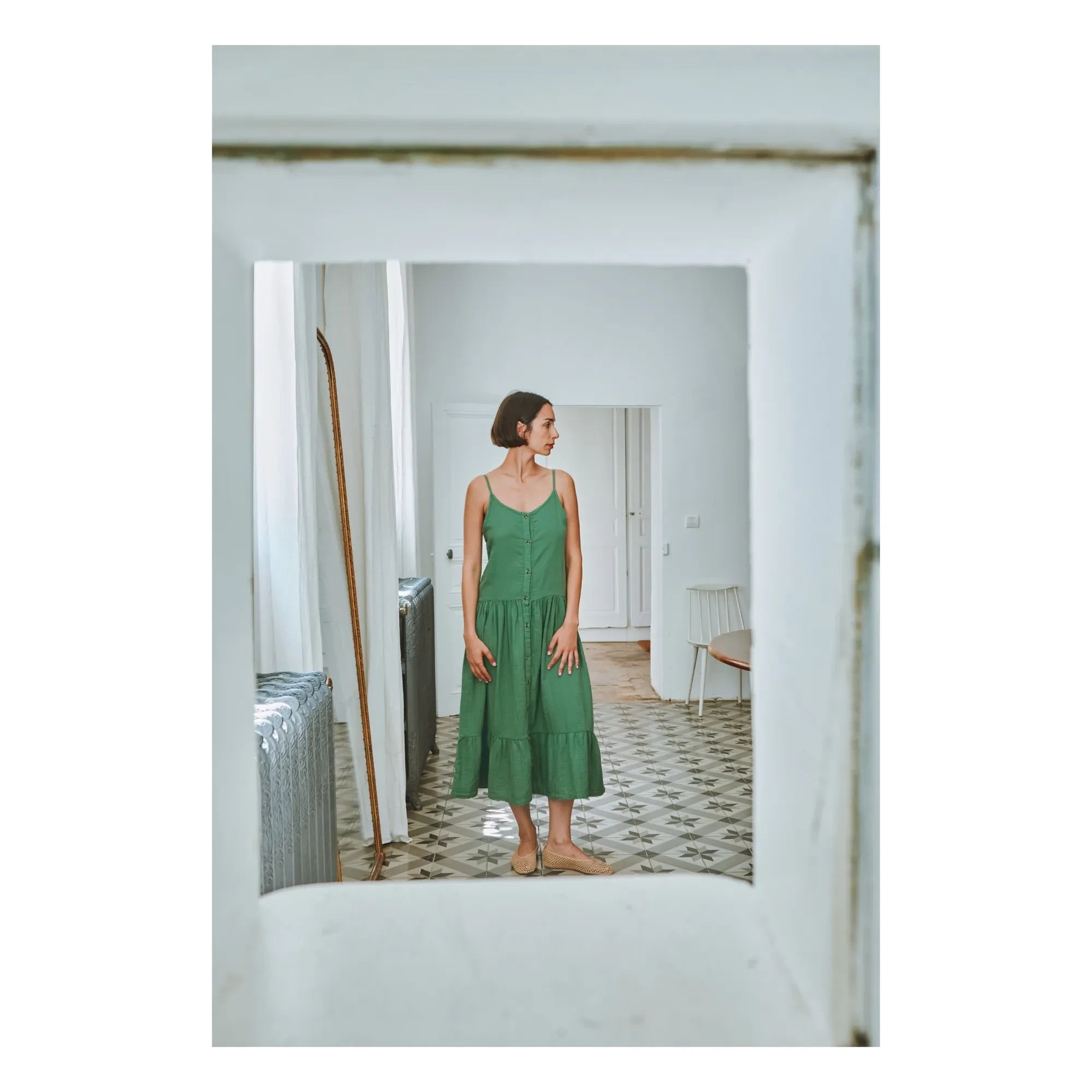 Poudre Organic - Vestido Celosie | Verde bosque