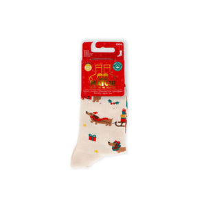 Legami - Calcetines de Navidad para Niños Dachshund Talla 28-35 - ¡Un Ajuste Perfecto!