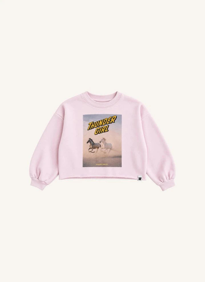 Hundred Pieces - Belmont Horses Sudadera de Algodón Orgánico | Rosa Claro
