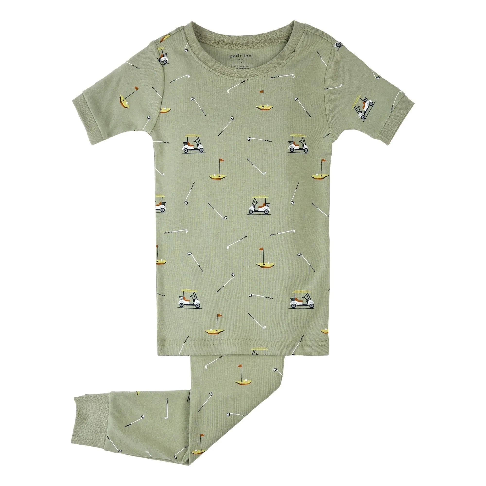 Petit Lem - Pijama de golf de algodón orgánico | Caqui