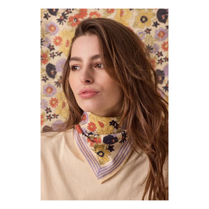 Apaches - Manika Fleuri Küçük Eşarp | Mavi