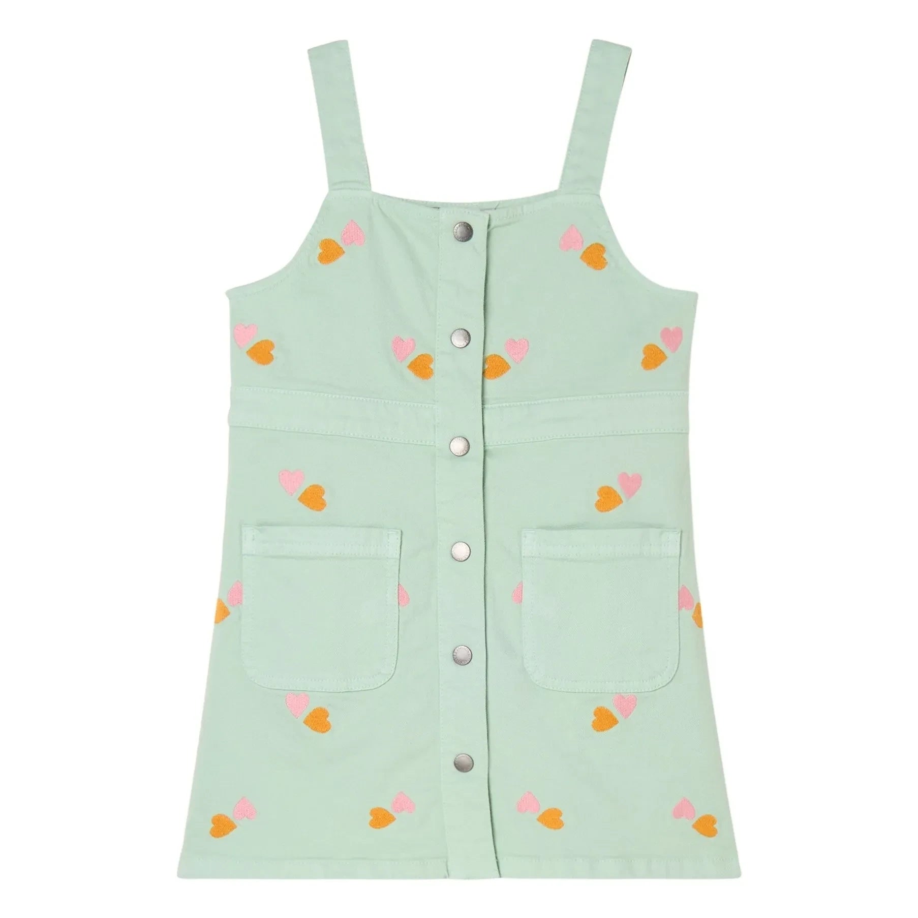Stella McCartney Kids - Vestido con corazón de algodón orgánico | Verde agua
