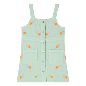 Stella McCartney Kids - Vestido con corazón de algodón orgánico | Verde agua